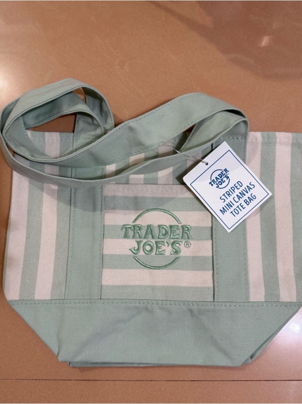 Trader Joe's striped tote bag